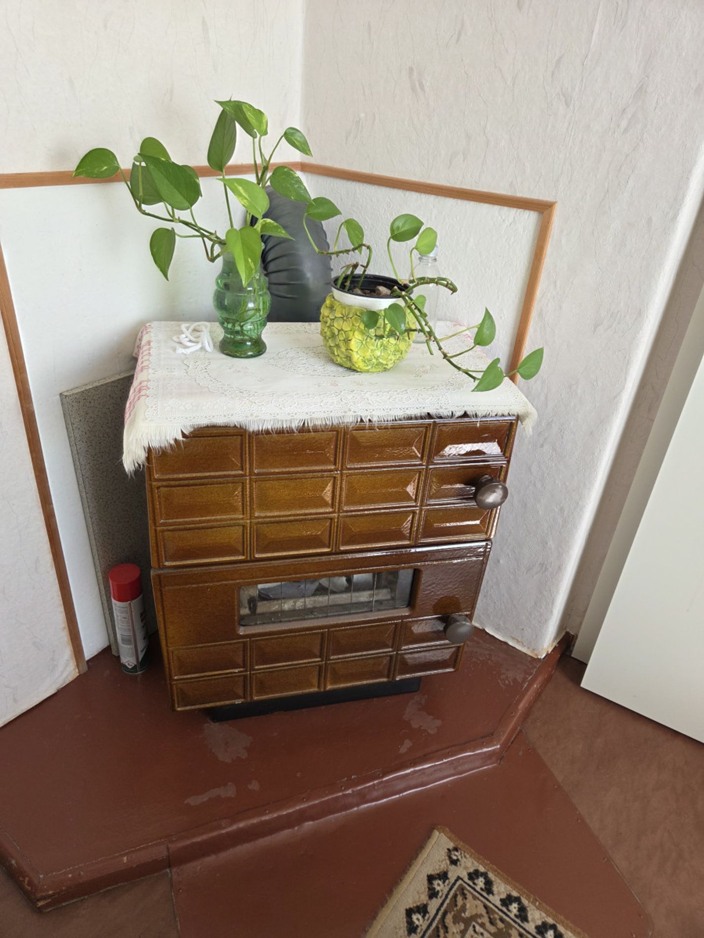 kleiner Ofen im Schlafzimmer